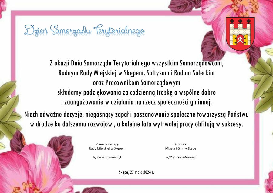 Plakat na Dzień Samorządu Terytorialnego