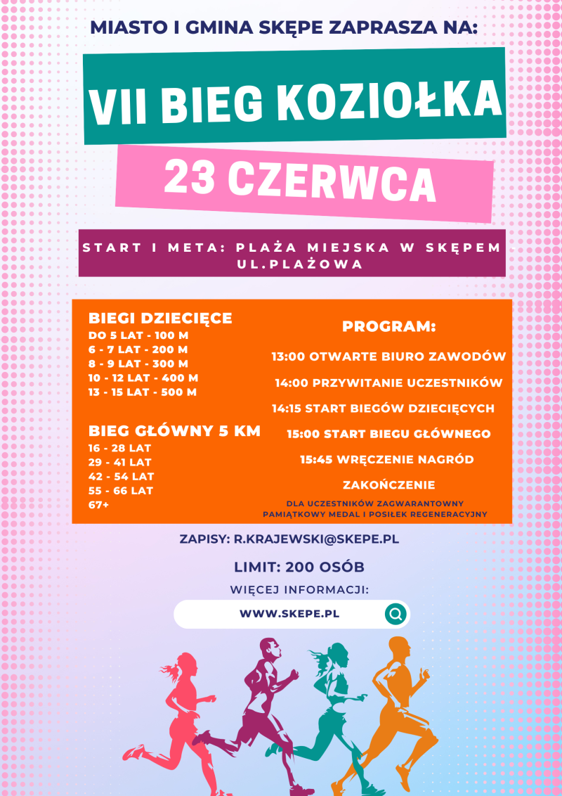 Plakat VII BIEG KOZIOŁKA