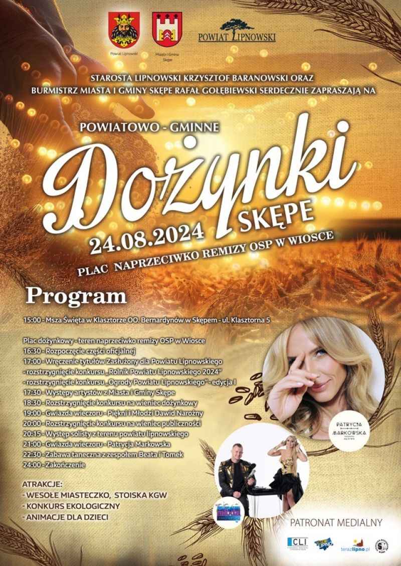 Plakat informacyjny - Dożynki Powiatowo -Gminne