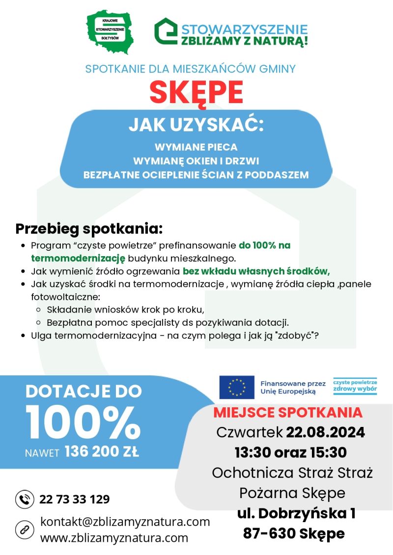 Plakat informacyjny w sprawie spotkania