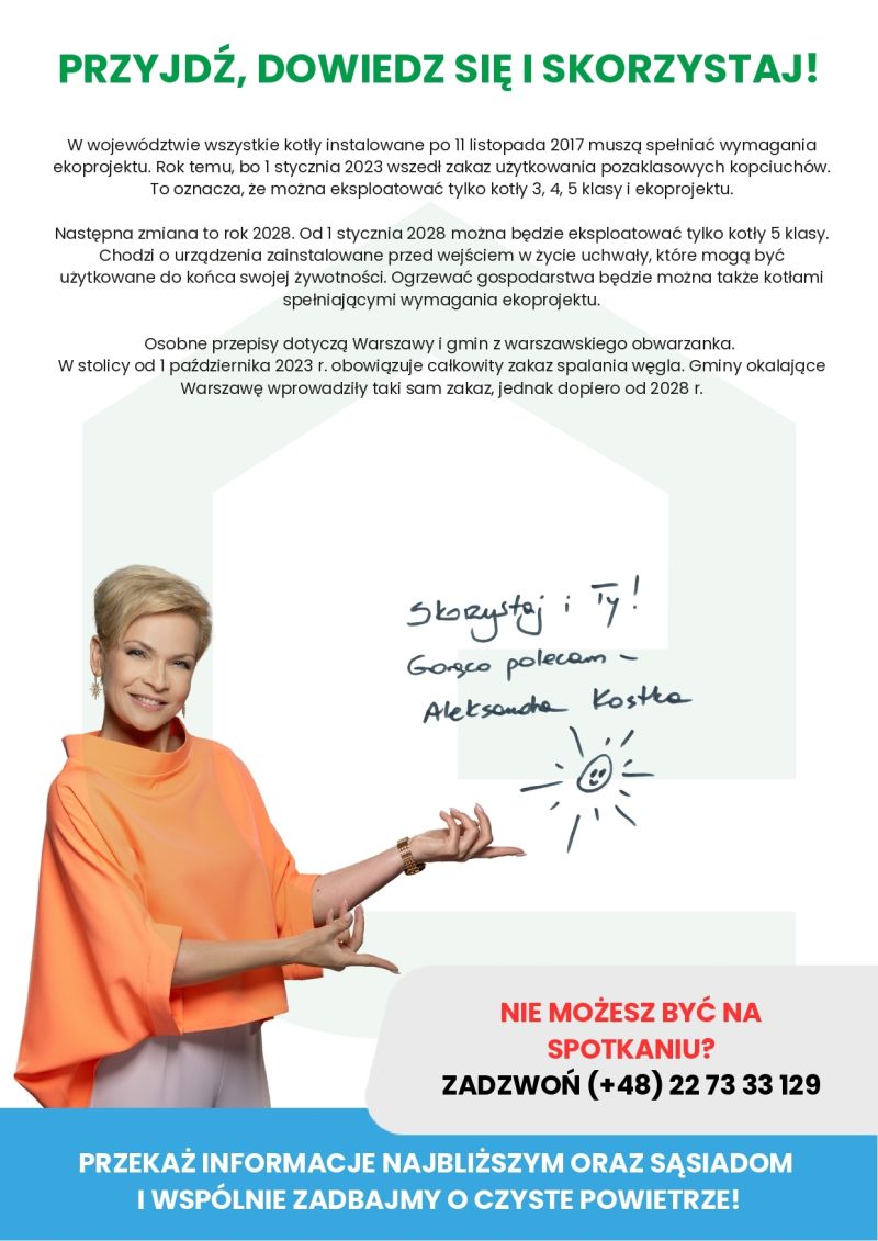 Plakat informacyjny w sprawie spotkania