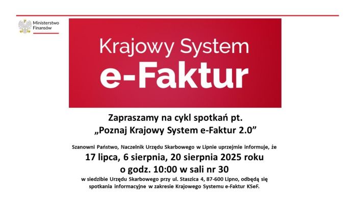 Plakat informacyjny - terminy szkoleń KSeF