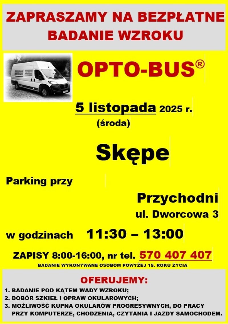 Plakat informacyjny - bezpłatne badanie wzroku
