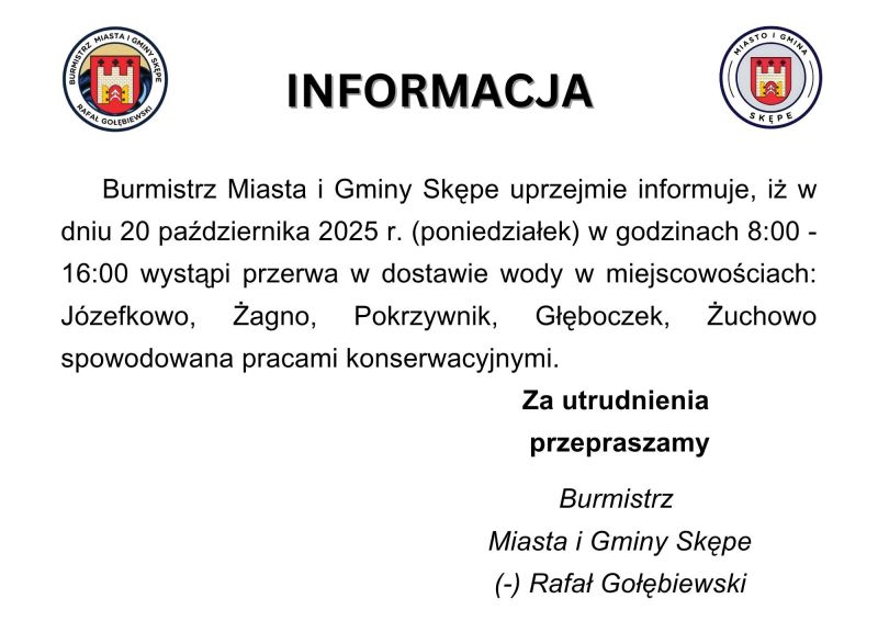 Przerwa w dostawie wody