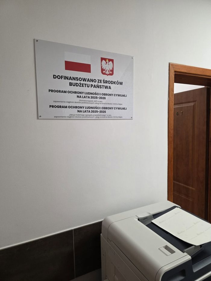 Tablica informacyjna dot. zakupu agregatu prądotwórczego oraz koparko-ładowarki #2