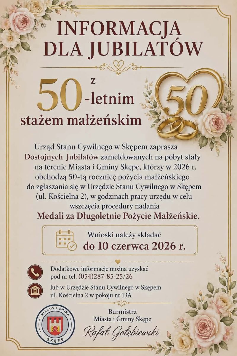 Informacja dla Jubliatów