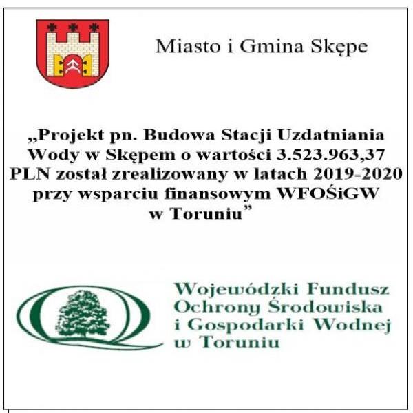 obraz przedstawia projekt inwestycyjny budowy stacji uzdatniania wody w Skępem