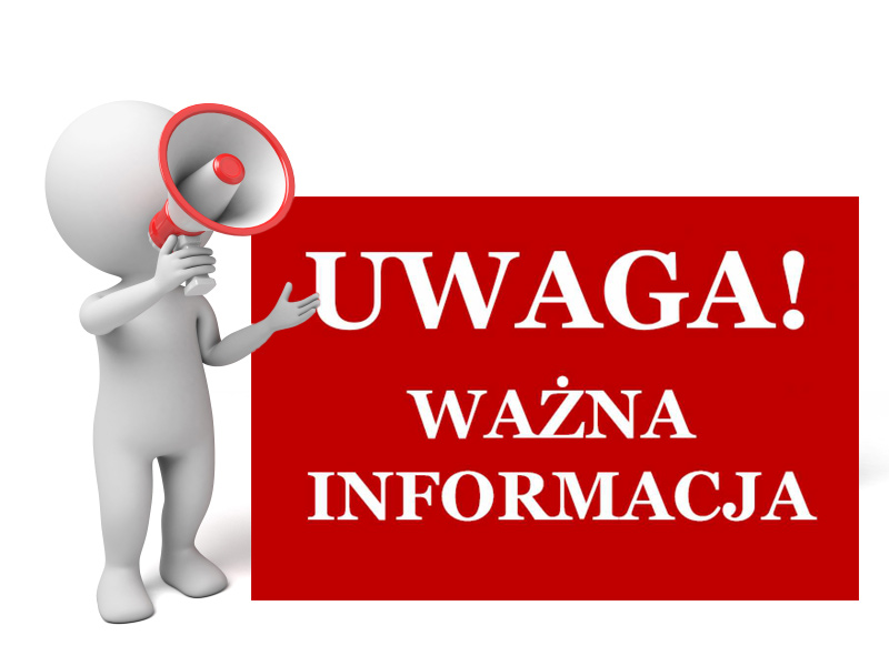 Napis Ważny Komunikat