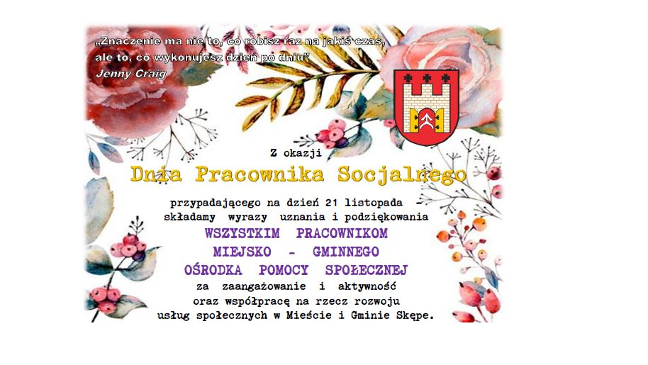 Życzenia z okazji Dnia Pracownika Socjalnego