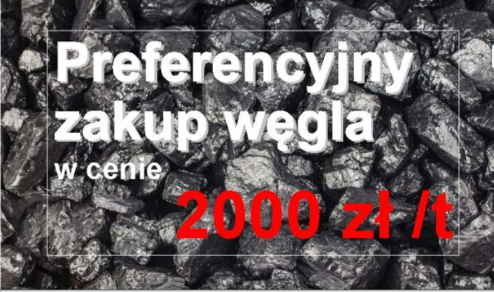 Informacja o preferencyjnym zakupie węgla