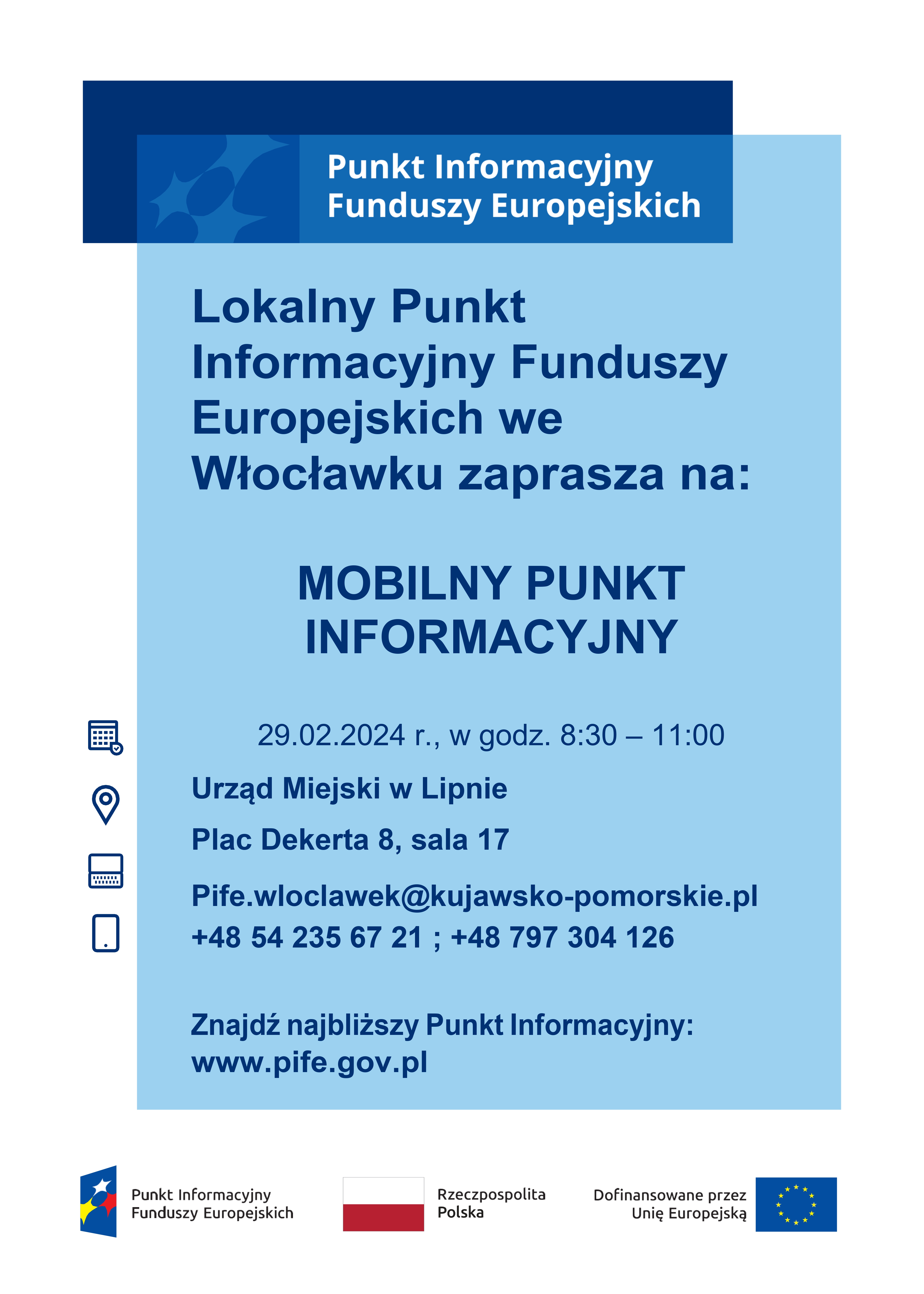 Mobilny punkt informacyjny Fudnuszy Europejskich