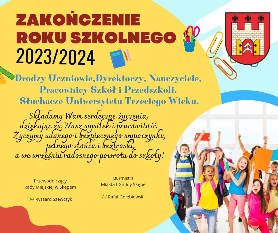 Życzenia z okazji zakończenia roku szkolnego 203/2024