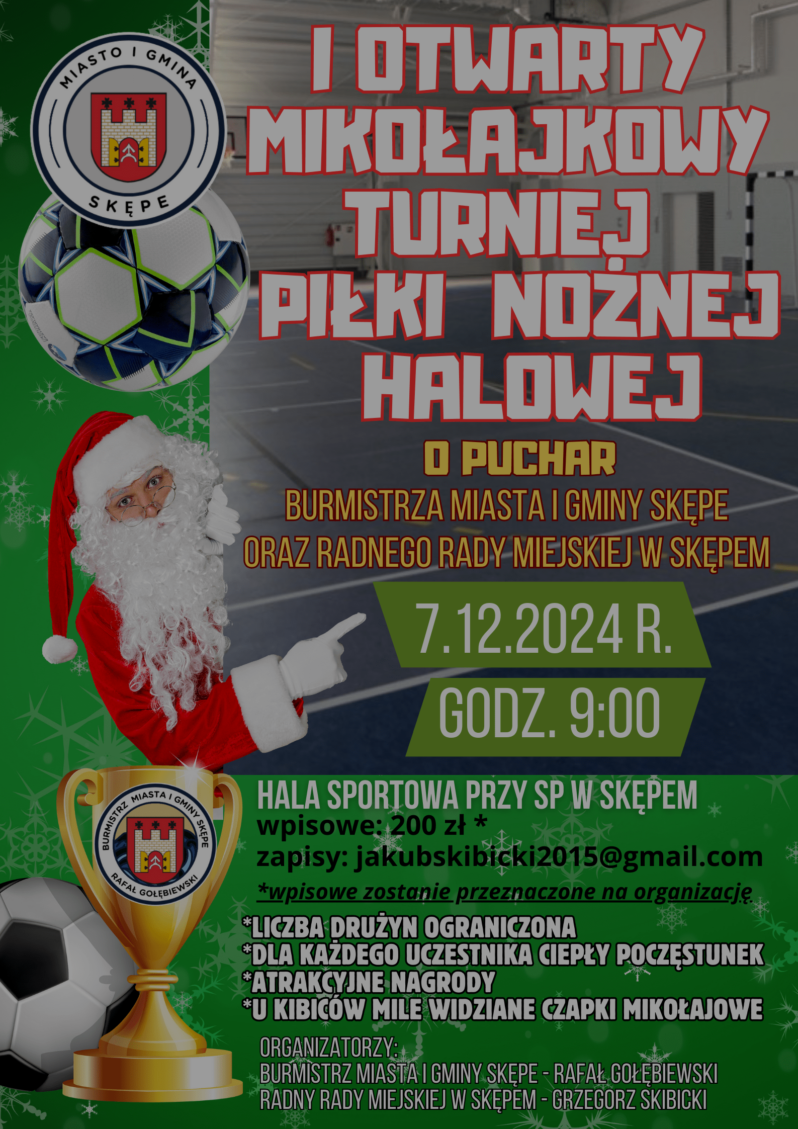 I otwarty Mikołajkowy turniej piłki nożnej halowej!