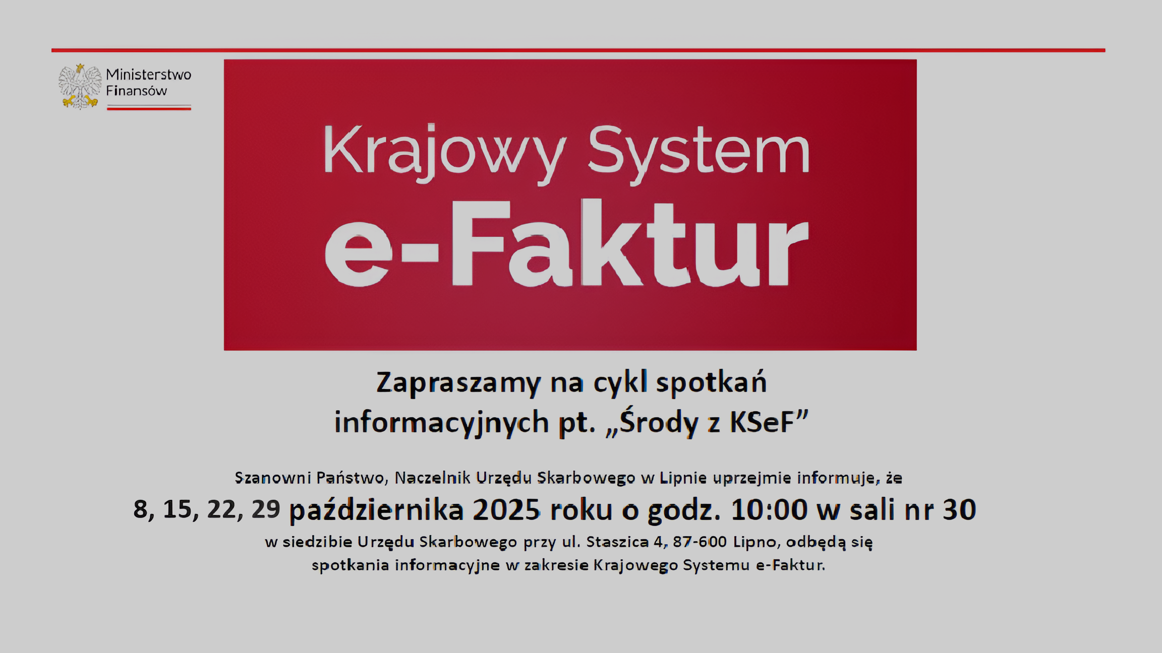 Spotkaniami informacyjne - „Środy z KSeF”